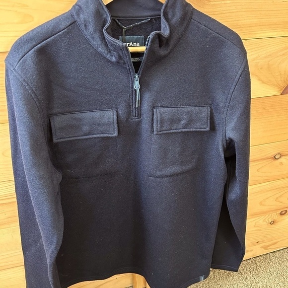 PRANA BROOKLAND 1/4 ZIP SWEATER NWT NAUTICAL NAVY - Picture 1 of 6
